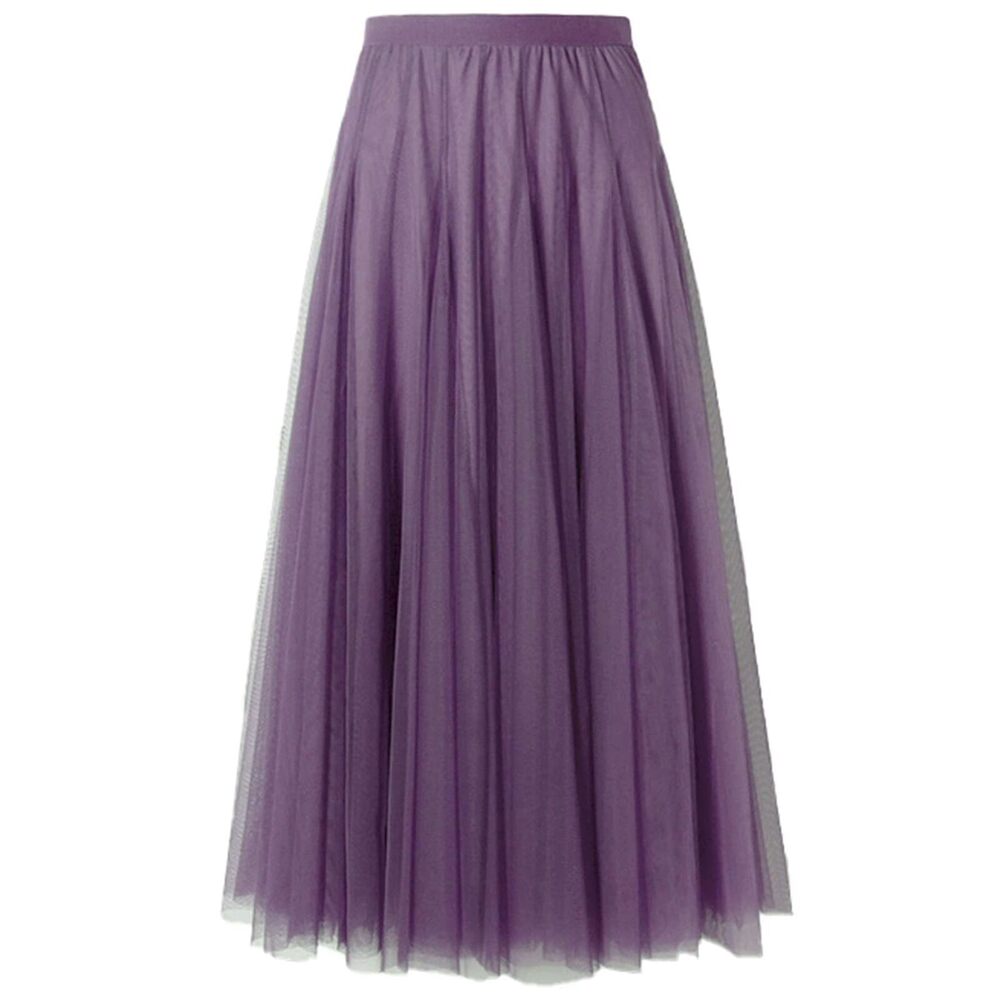 2794 Tulle Skirts , Elastic High Waist A Line Basic Long Tutu Layered Mesh